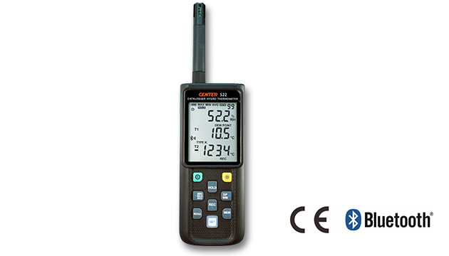 CENTER 522_ Wireless Datalogger Hygro Thermometer (K/J/E/T/N/R/S Type, Bluetooth) 1